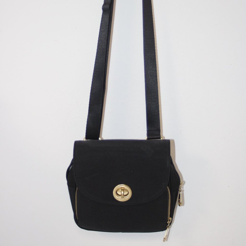 12a. CUTE CUTE BAGGALLINI CROSSBODY BAG - BLACK WITH GOLD